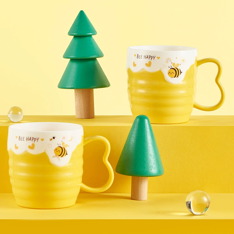Милая детская чашка для чистки зубов чашка для детей минималистская пластиковая чашка для домашнего творчества мультфильм маленькая пчела чашка для зубного цилиндра
