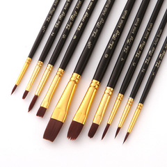 Cross-border watercolor nylon brush set of 10, acrylic oil painting brush set for art students, watercolor brush set