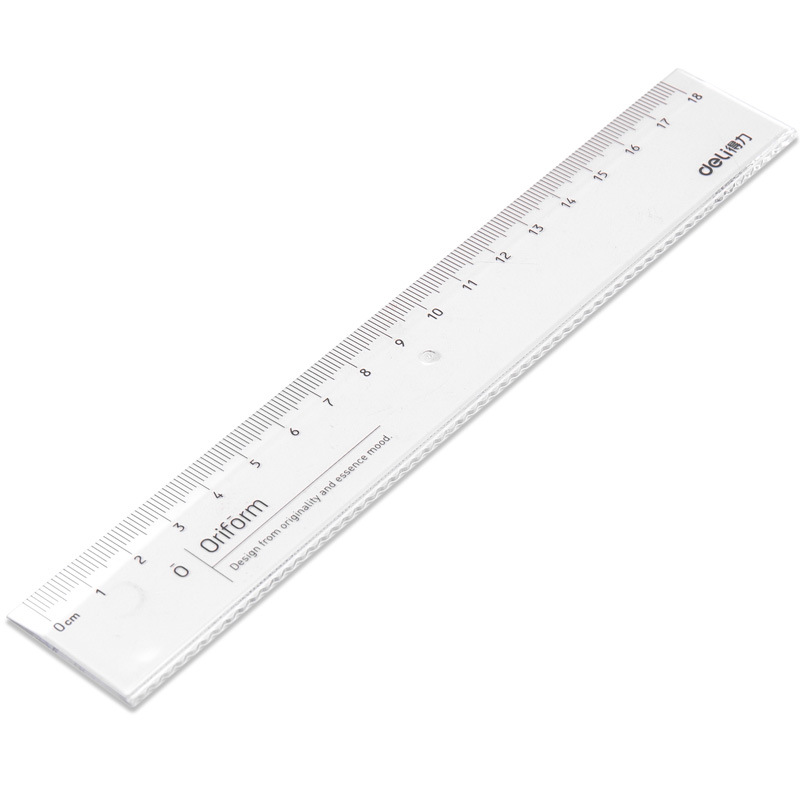 71952 regla de plástico transparente con línea ondulada 18cm estudiantes niños simple aprendizaje transparente al por mayor