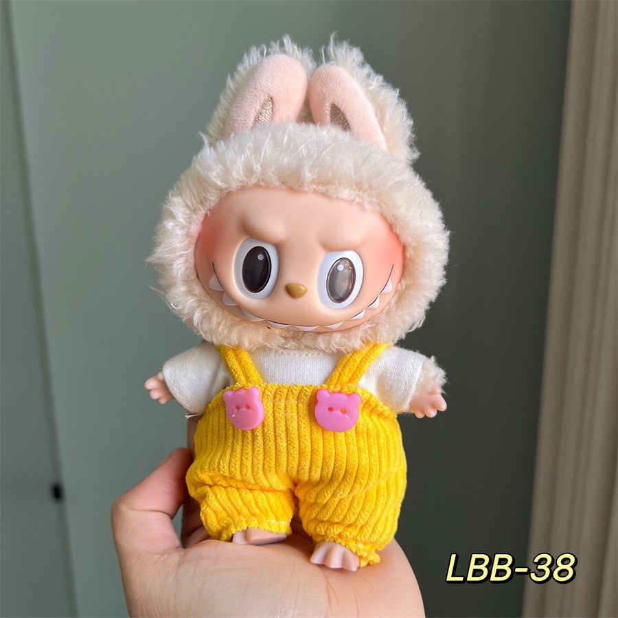 Ropa labububa una, dos y tres generaciones al por mayor caja ciega peluche colgantes de tela de lona muñeca correa casual pantalones de cambio