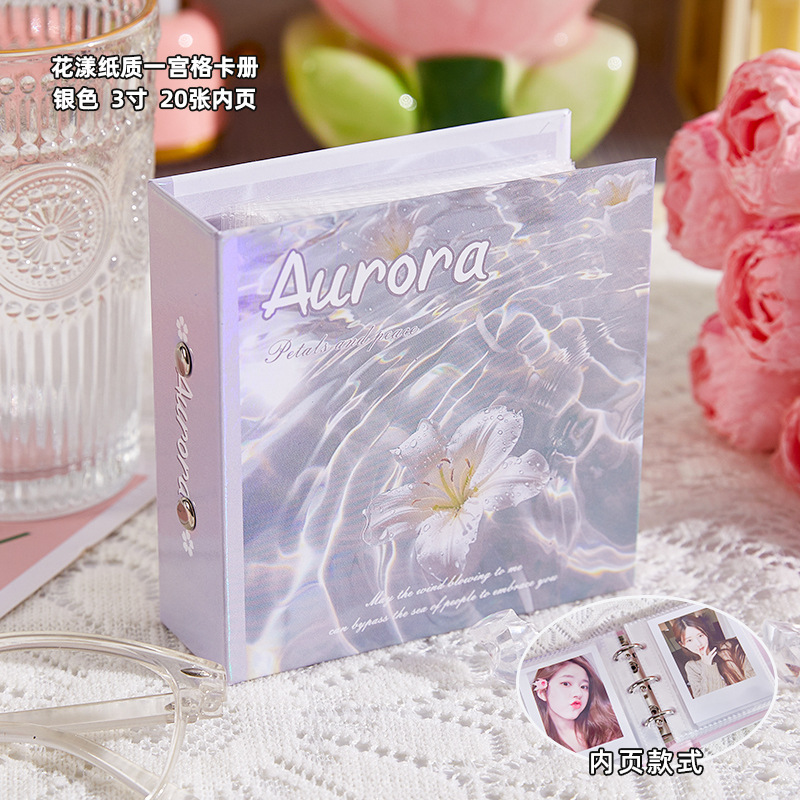 Nuevo libro de tarjetas de cuadrícula de palacio, papel, flor, estrella, tarjeta pequeña, álbum de almacenamiento Polaroid, álbum de hojas sueltas de persecución de estrellas de alto valor