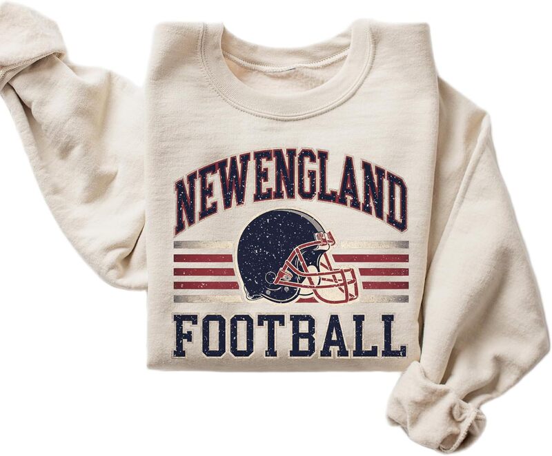 【Cross-Border European Size】Daylea Vintage New England Football Retro Style Crew Neck Sweatshirt - Retro 【Cross-Border European Size】Daylea Vintage New England Football Retro Style Crew Neck Sweatshirt - Retro