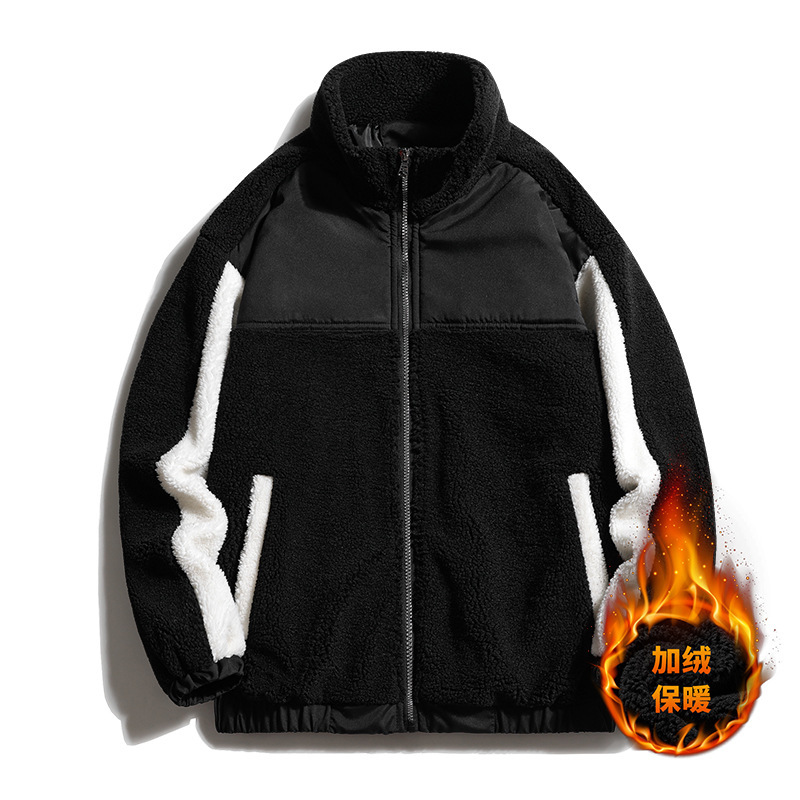 2022 invierno cordero abrigo cálido de algodón para hombres con terciopelo grueso agitado estilo de moda de Hong Kong venta directa