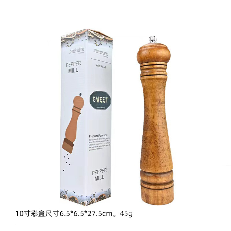 手動5インチ8インチ10インチ研磨器胡椒研磨器オーク材サンショウ現在胡椒粉調味缶研磨瓶|undefined