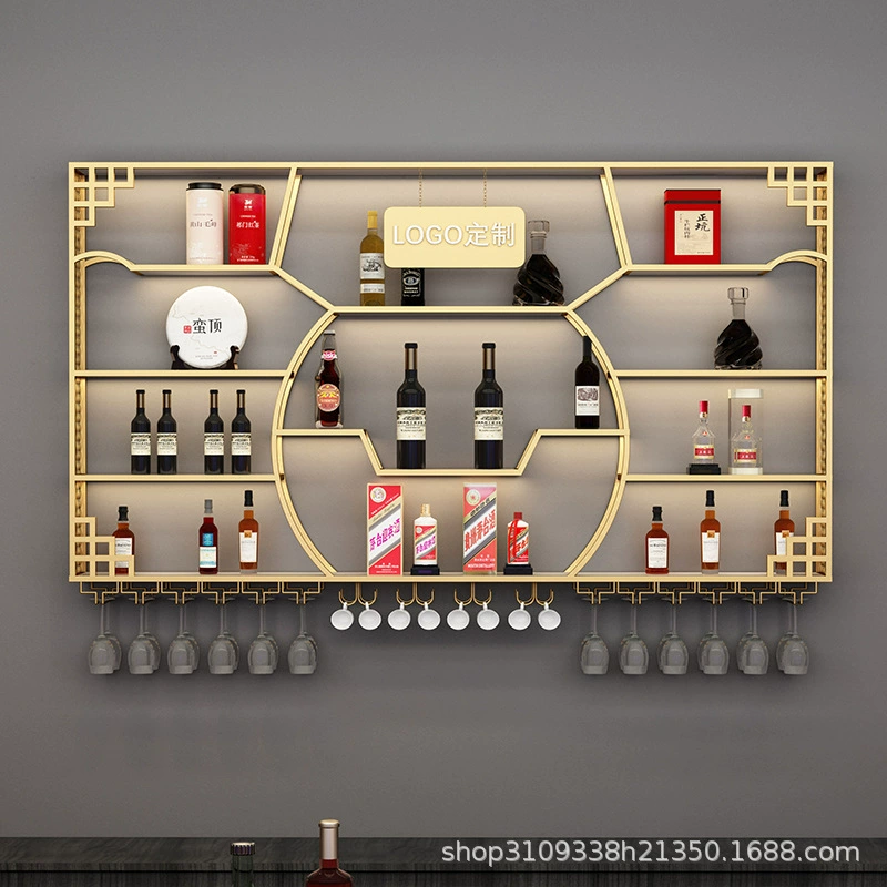 Бар винный шкаф настенная стойка к стене Промышленный стиль бар железный стенд дисплей креативный ресторан винная полка