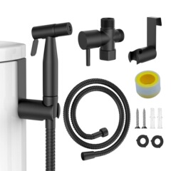 馬桶伴侶304不鏽鋼衛生間高壓沖水槍配1/2分水器馬桶噴槍5件套裝