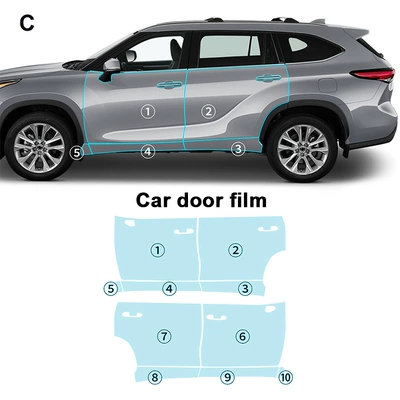 Cross-border exclusive for Toyota Highlander 20-22 TPU invisible paint protective film to prevent scratches and brighten (Car paint protective film) - tpu-protective-film-for-toyota-highlander-20-22-door-side-skirt-tpu75mil