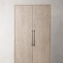 RH美式复古实木双门衣柜卧室法式橡木储物柜现代两门衣柜衣橱做旧