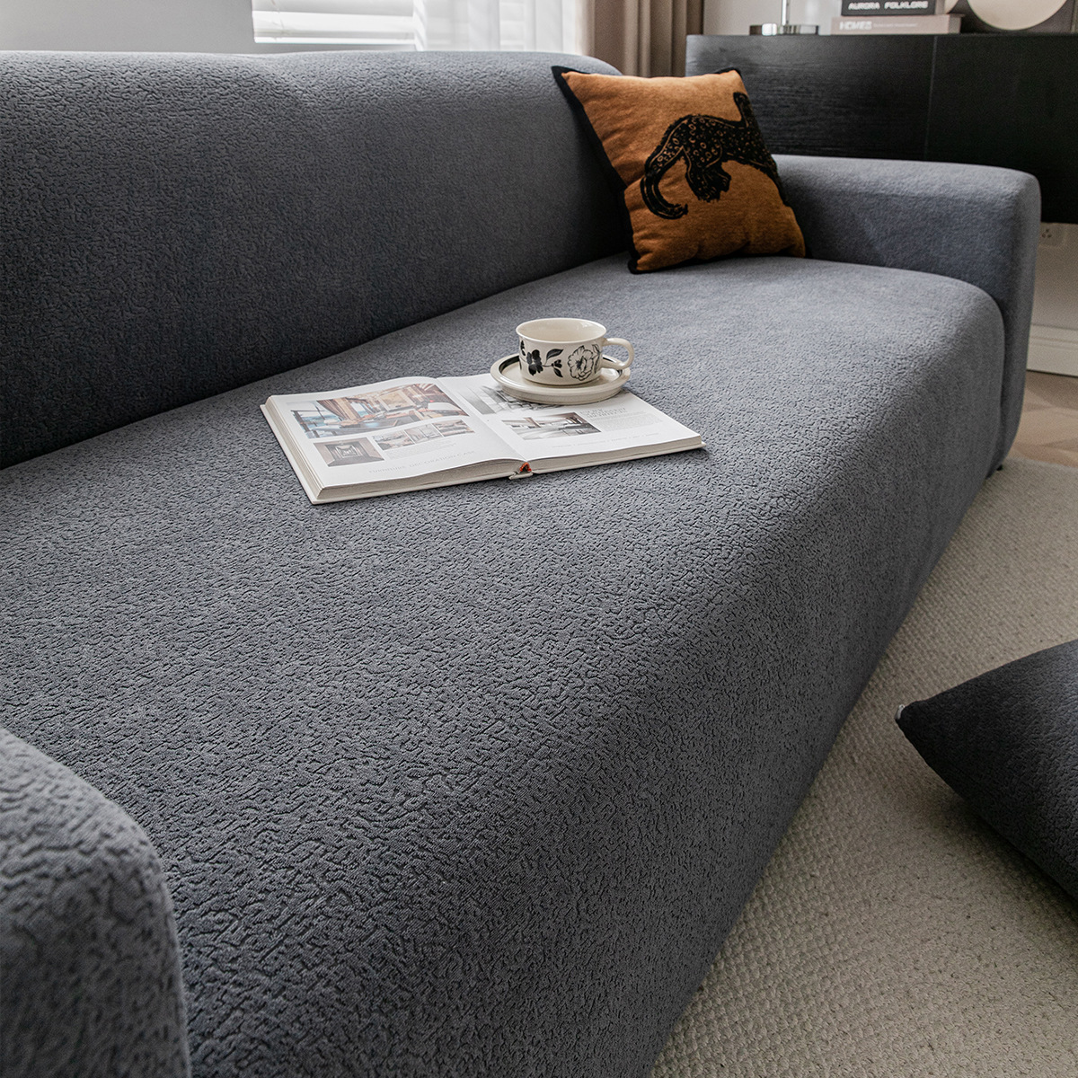 Fuente transfronteriza sofá de peluche impermeable, doble doble triple cubierta de asiento, todo incluido, cuatro estaciones antipolvo, sofá antideslizante universal