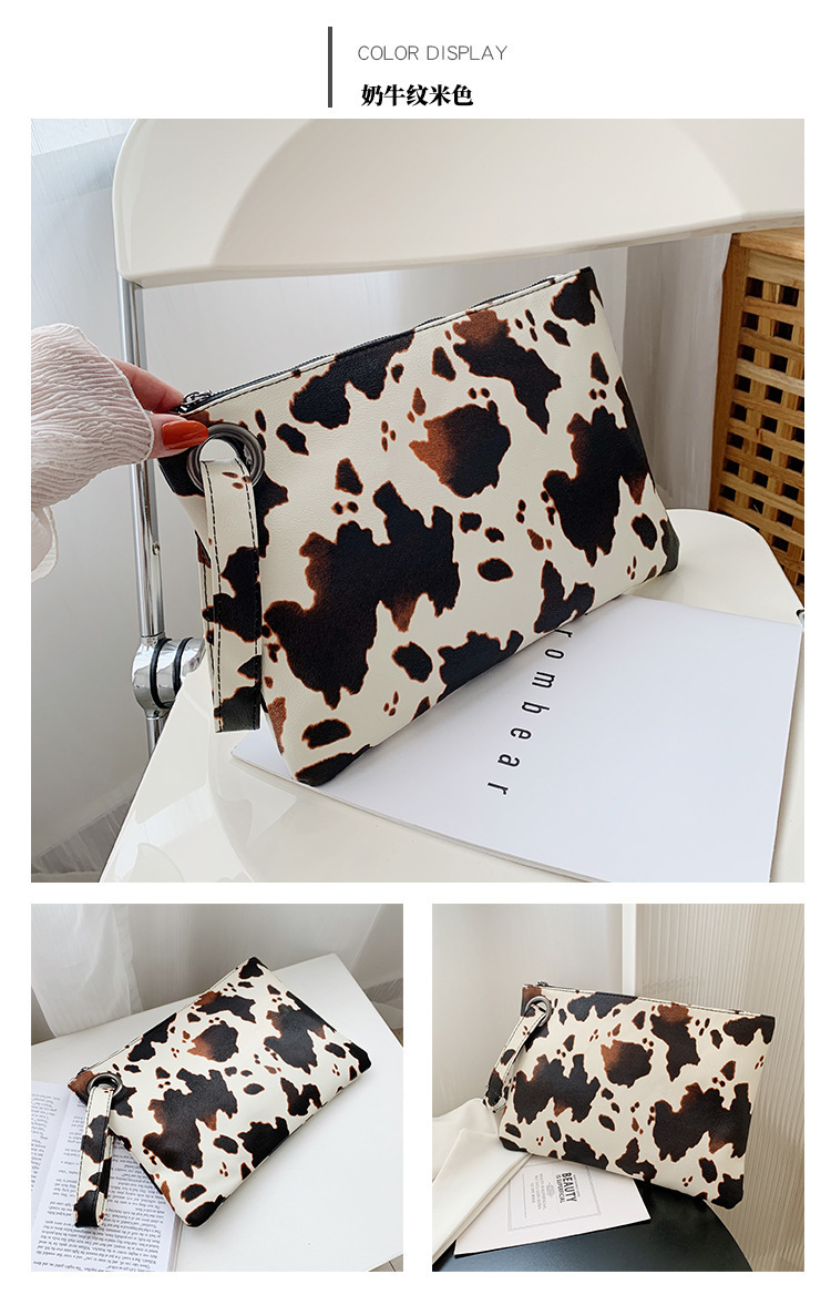 159g Weight Zipper Closure Type / Strap Type Clutch Bag Bags Type Casual, Daily Occasion Pu Leather Material Cows, Zebra, Leopard Pattern All Seasons Season Women's Gender Vintage Style, Classic Style Style Square Shape Small Size Women's Small Pu Leather Cows Zebra Leopard Vintage Style Classic Style Square Zipper Clutch Bag 21