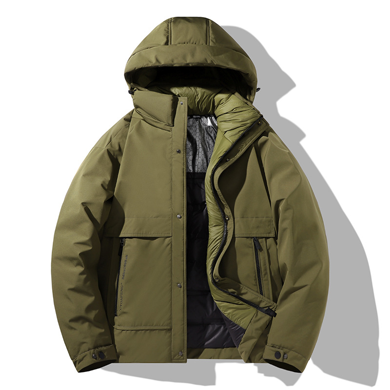 Chaqueta de plumón para hombre marca de moda de invierno para hombre 90 plumón de pato blanco con capucha ropa de abrigo casual para hombre ropa de trabajo chaqueta de plumón