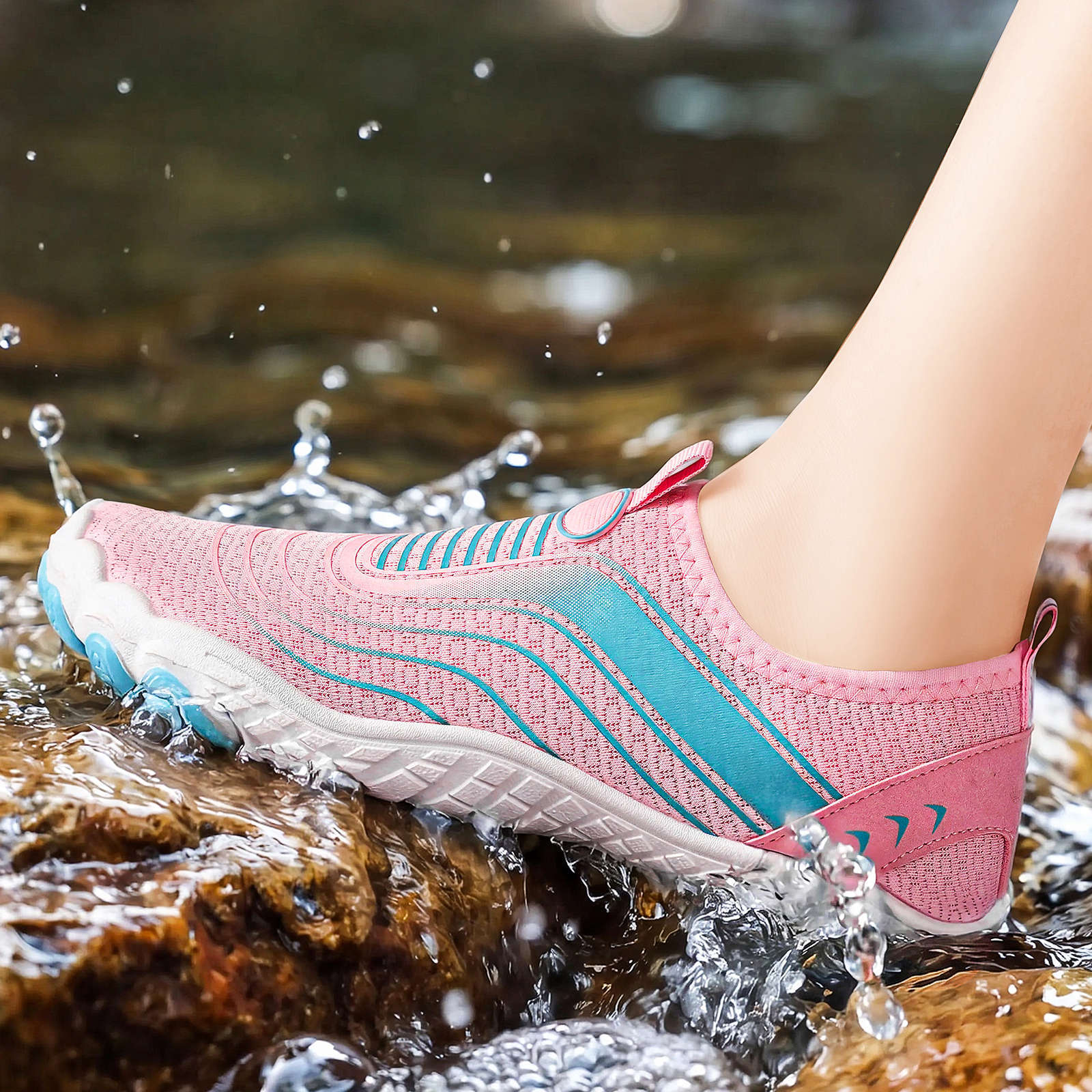 Verano nueva pareja de zapatos de retroceso de arroyo, zapatos deportivos de interior, zapatos de nadador de secado rápido, zapatos de nadar, zapatos de nadar al aire libre