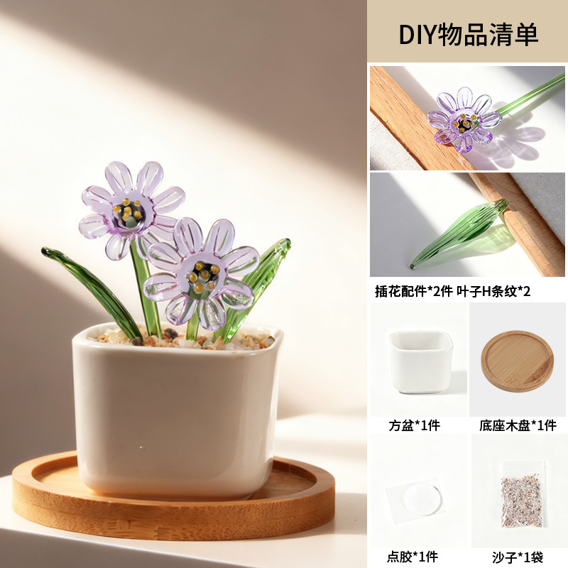 Zibo vidrio artesanía ornamentos maceta de vidrio verde flores regalos de diciembre decoración de oficina image 15