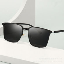新款男士时尚方框偏光太阳镜 司机驾驶墨镜骑行钓鱼墨镜变色眼镜