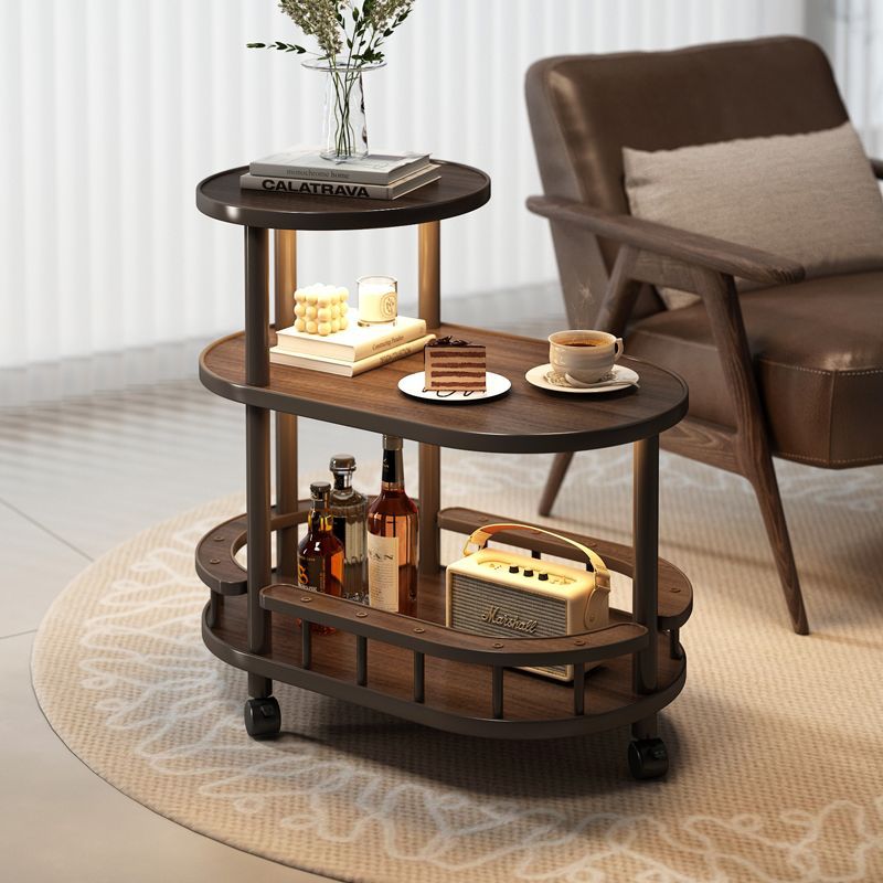 Salón de estar de madera sólida sofá móvil tablero de té pequeño tipo de casa mesa estrecha dormitorio casero gorras estante de ropa