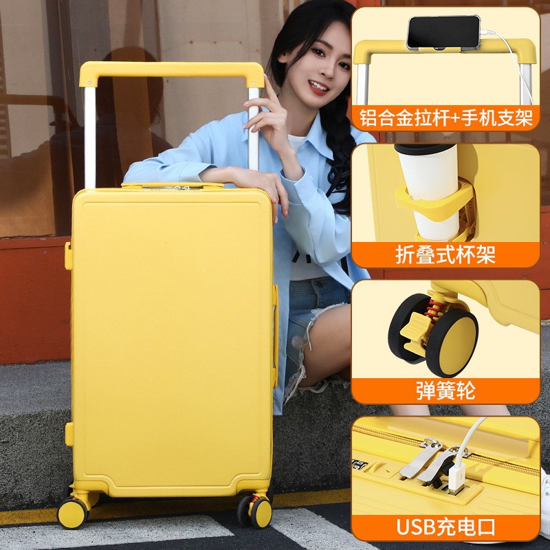 Wide Handle Suitcase 20inch Women's Zipper Travel Suitcase with Universal Wheels Carry-On Luggage 2025 New Model 24inch Men's Large Capacity