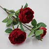 Simulation Aos rose single -piece 3 flowers 1 stamen feel rose peony flower wedding simulation flower fake flower wholesale