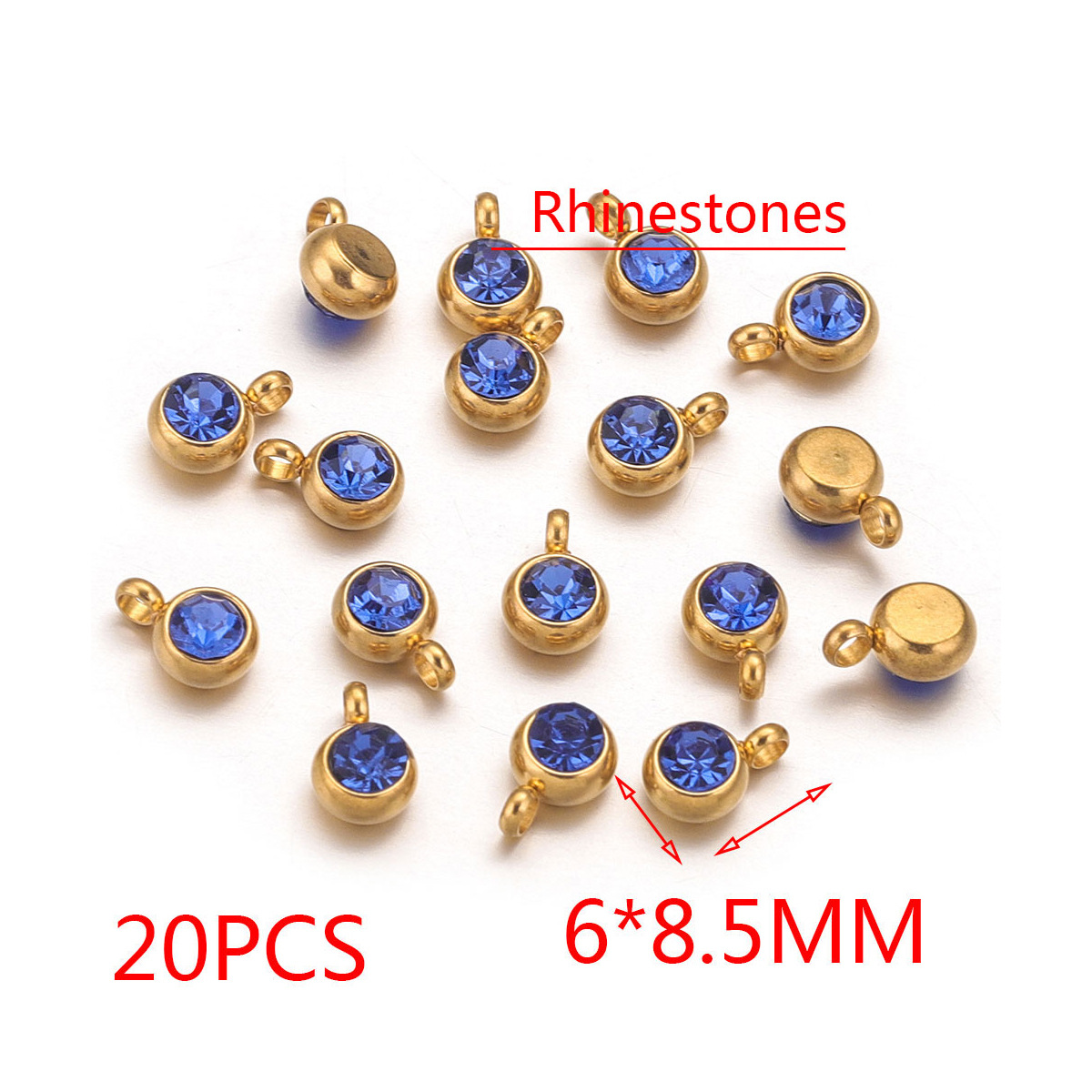 Casual, Elegant, Lady Style 20 PCS/Package Diameter 6 Mm 304 Stainless Steel PVD Coated Real Gold Plated Geometric Pendant DIY Jewelry Accessories