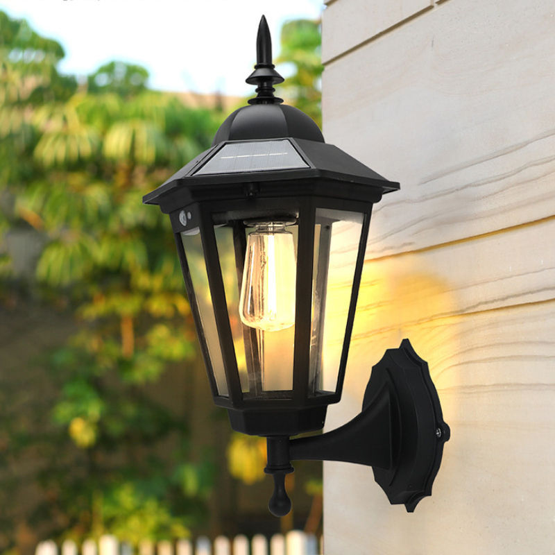 Cross-Border Solar Wall Lamp Outdoor Waterproof Retro Garden Lamp Outdoor Courtyard Atmosphere Lamp Decorative Lamp Automatic Sensing