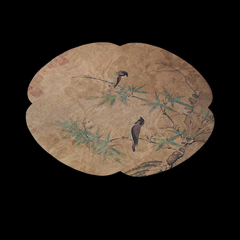 연꽃과 꽃다발 갈색