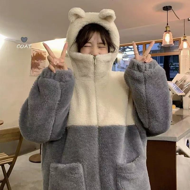 胖羊羔毛绒棉衣棉服女年新款设计感小众冬季加厚外套潮