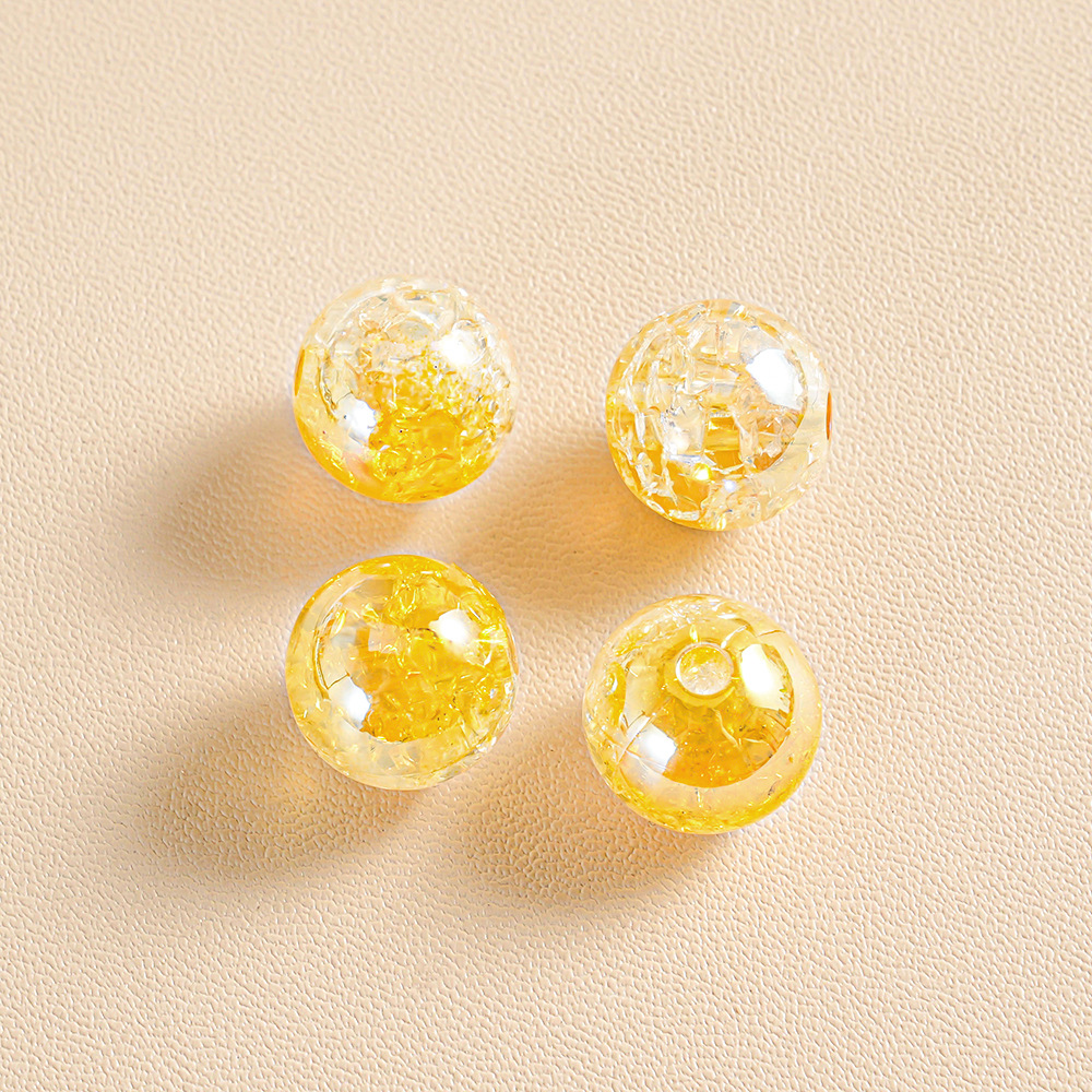 AB colorido, explosión transparente, grieta, vidrio de dos colores, cuentas, bricolaje, cadena de teléfono móvil floral, accesorios de cuentas al por mayor