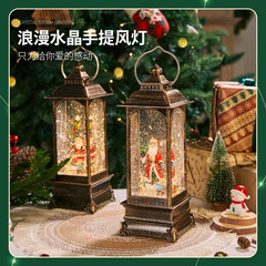 New Christmas gift glowing snow music box Santa Claus wind lantern Christmas tree decoration ornaments night light