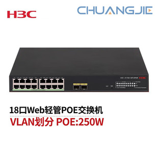 H3C S1750-18P-Hpwr 16 Gigabit Ethernet + 2 Gigabit Optical Vlan Division Poe250W