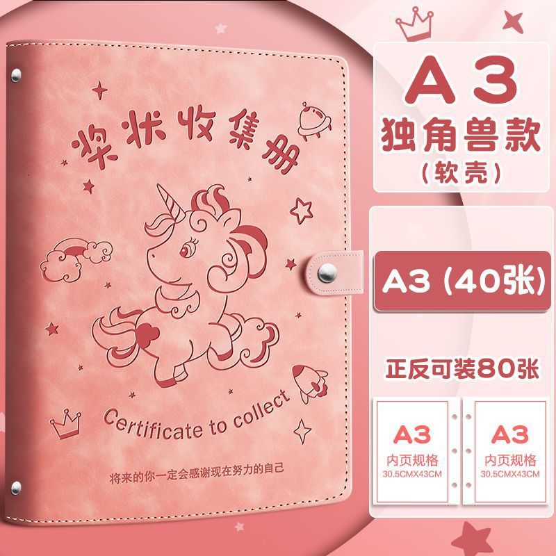Premio Colección libro A3 libro de almacenamiento organizador bolsa de almacenamiento kindergarten honor certificado niños Escuela Primaria estudiante álbum graduación