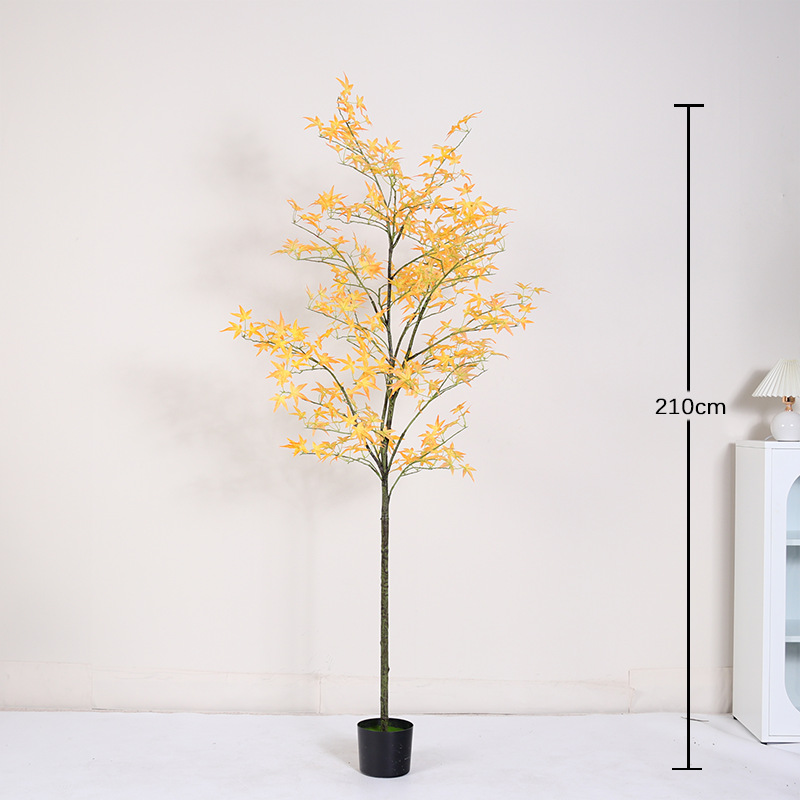 Mini planta en maceta de hoja de arce amarilla regular 210cm (viene con una maceta negra)