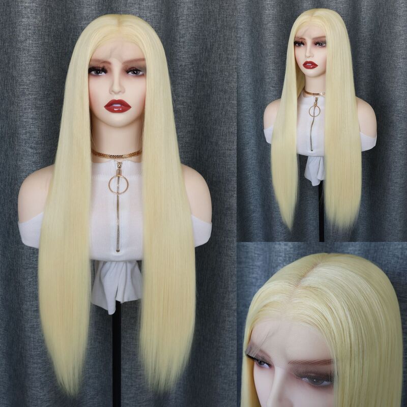 13*6 Big Lace Wig Female Long Straight Hair # 613 Chemical Fiber High-Temperature Silk Free Part Front Lace One-Piece Drop Shipping. 13*6 Big Lace Wig Female Long Straight Hair # 613 Chemical Fiber High-Temperature Silk Free Part Front Lace One-Piece Drop Shipping.