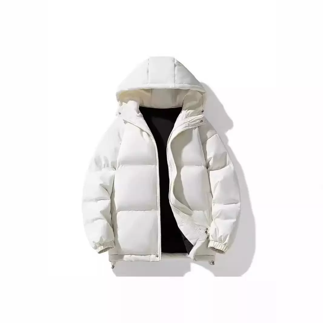 冬季新款纯色M-8XL连帽棉衣男运动潮流跨境学生加厚保暖棉服男