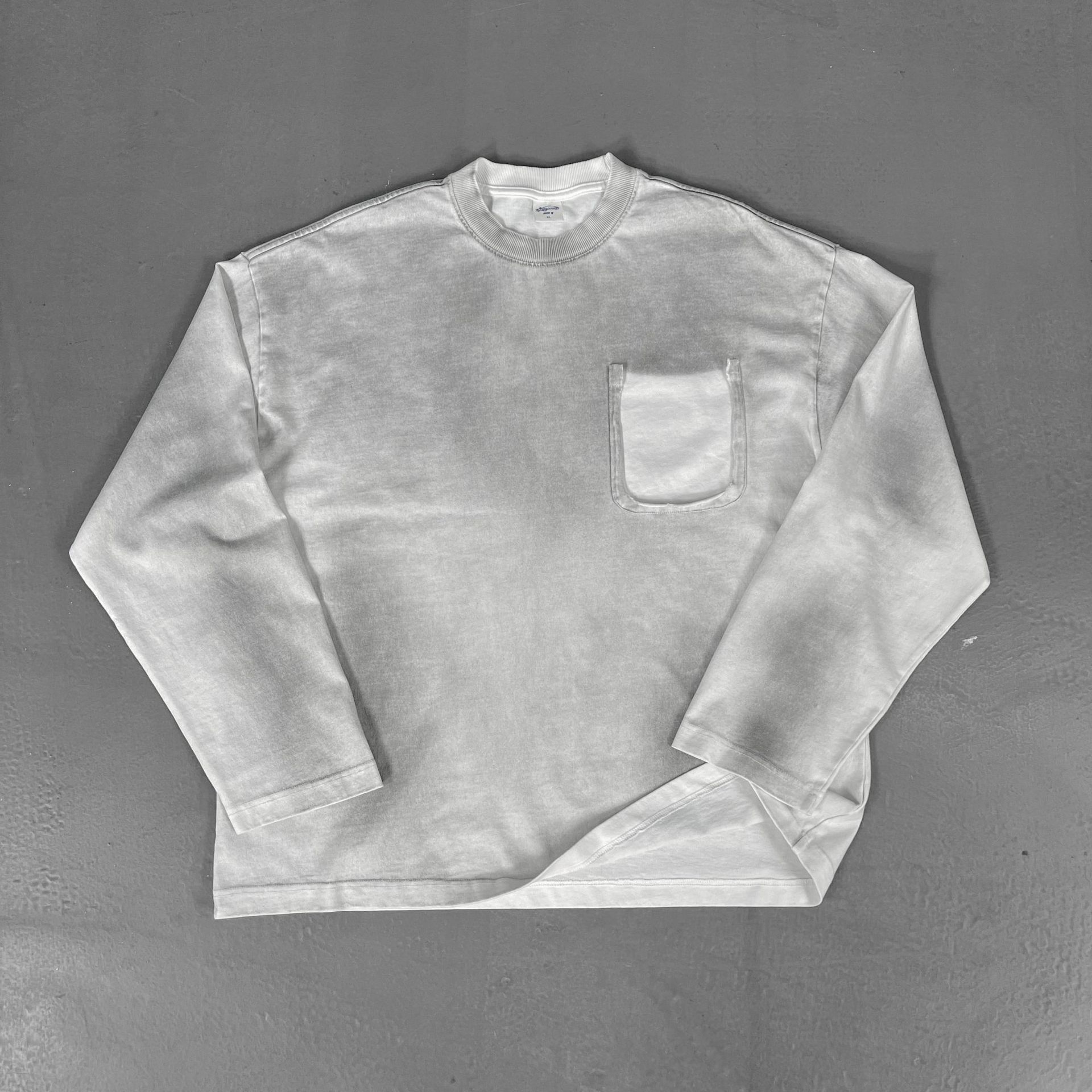 Gradient Cotton Men's Sweatshirt Washed Wasteland Style Top_voghion.com