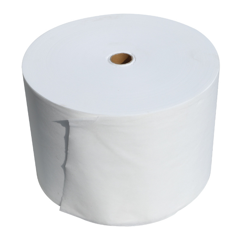 Blanco no tejido bolsa de mano rollo PP tela acrílico no tejido materia prima bobina espinada no tejida regenerada