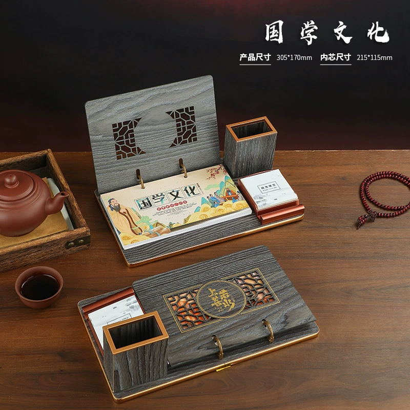Wooden desk calendar, custom-made, ethnic style