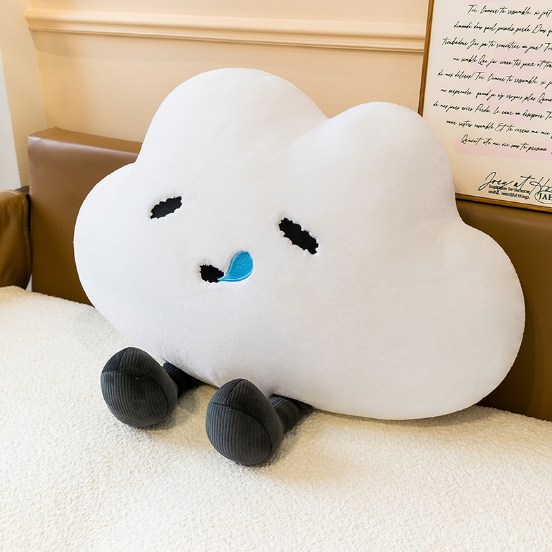 New creative mood cloud plush pillow, cute cloud sleeping companion toy, no worries, no unhappiness pillow