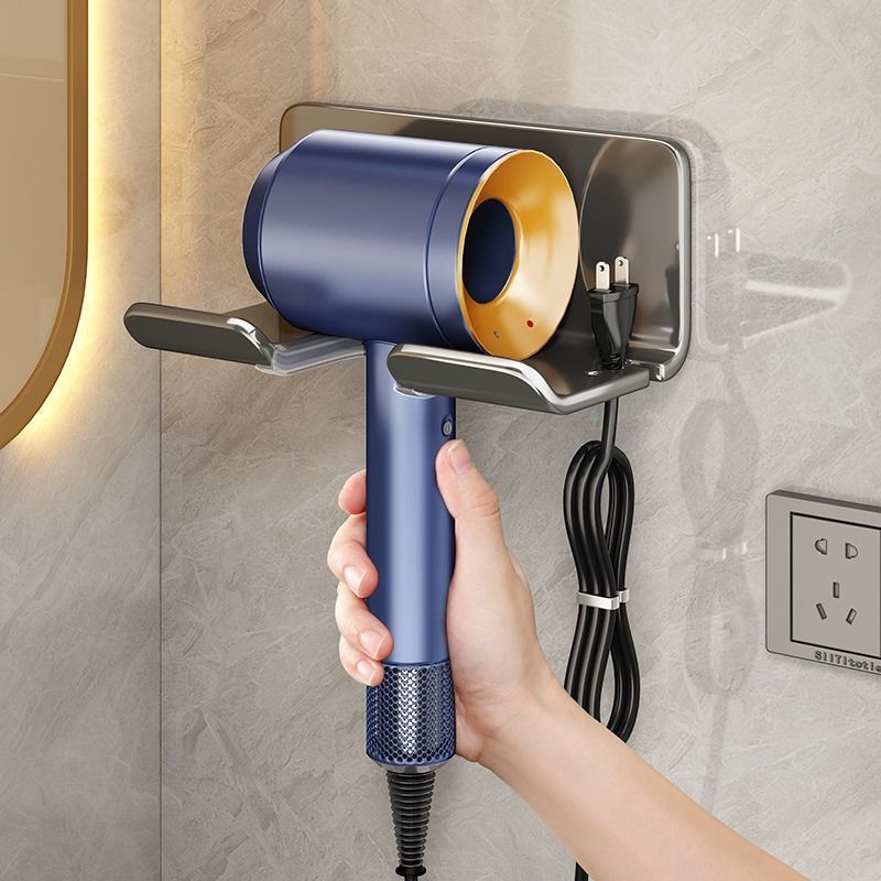 【送料無料】浴室用ヘアドライヤー収納ラック 穴あけ不要 浴室用収納ラック 壁掛け収納 壁掛けヘアドライヤー|undefined