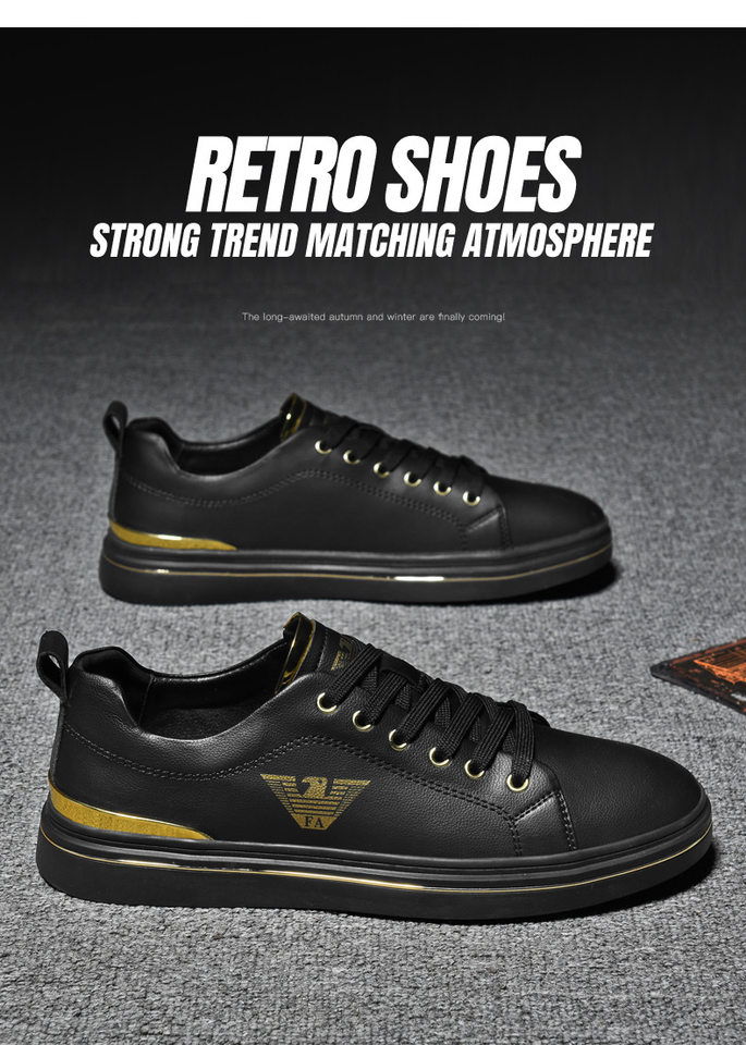 Giày sneaker nam da thật thoáng khí, đế bệt cổ thấp, dáng thời trang — FA2800 màu trắng, FA2800 màu đen, K2800 trắng, K2800 đen chi tiết 18