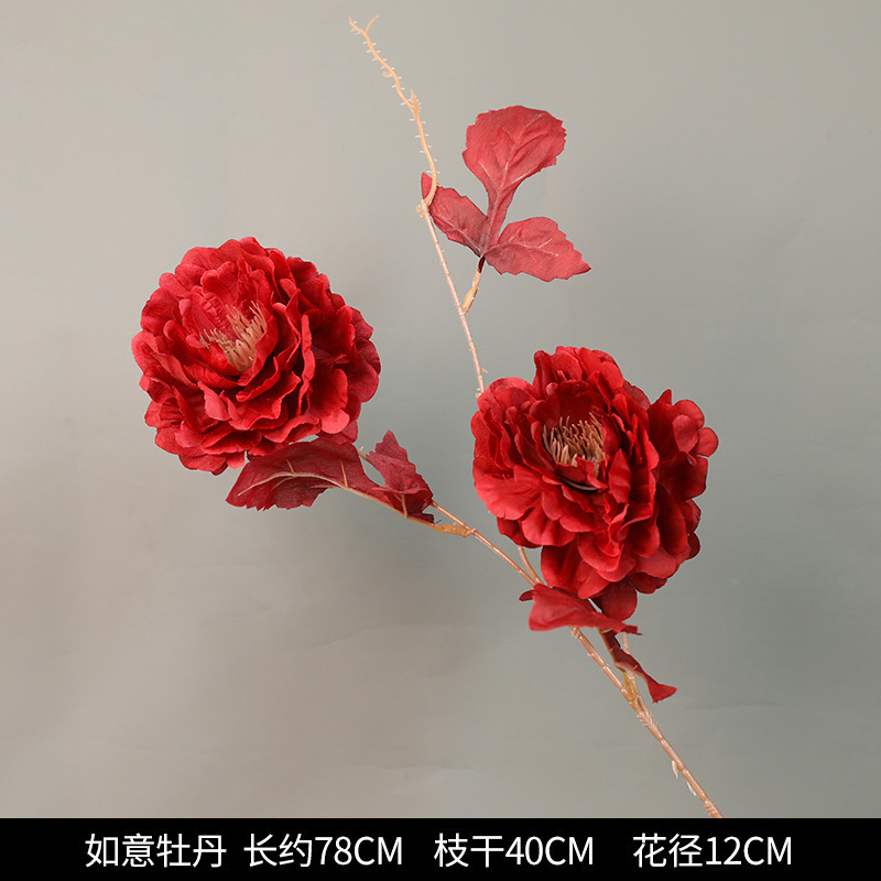 红色仿真花婚礼婚庆场地场景布置道具仿真花束花艺装饰花假花批发|undefined