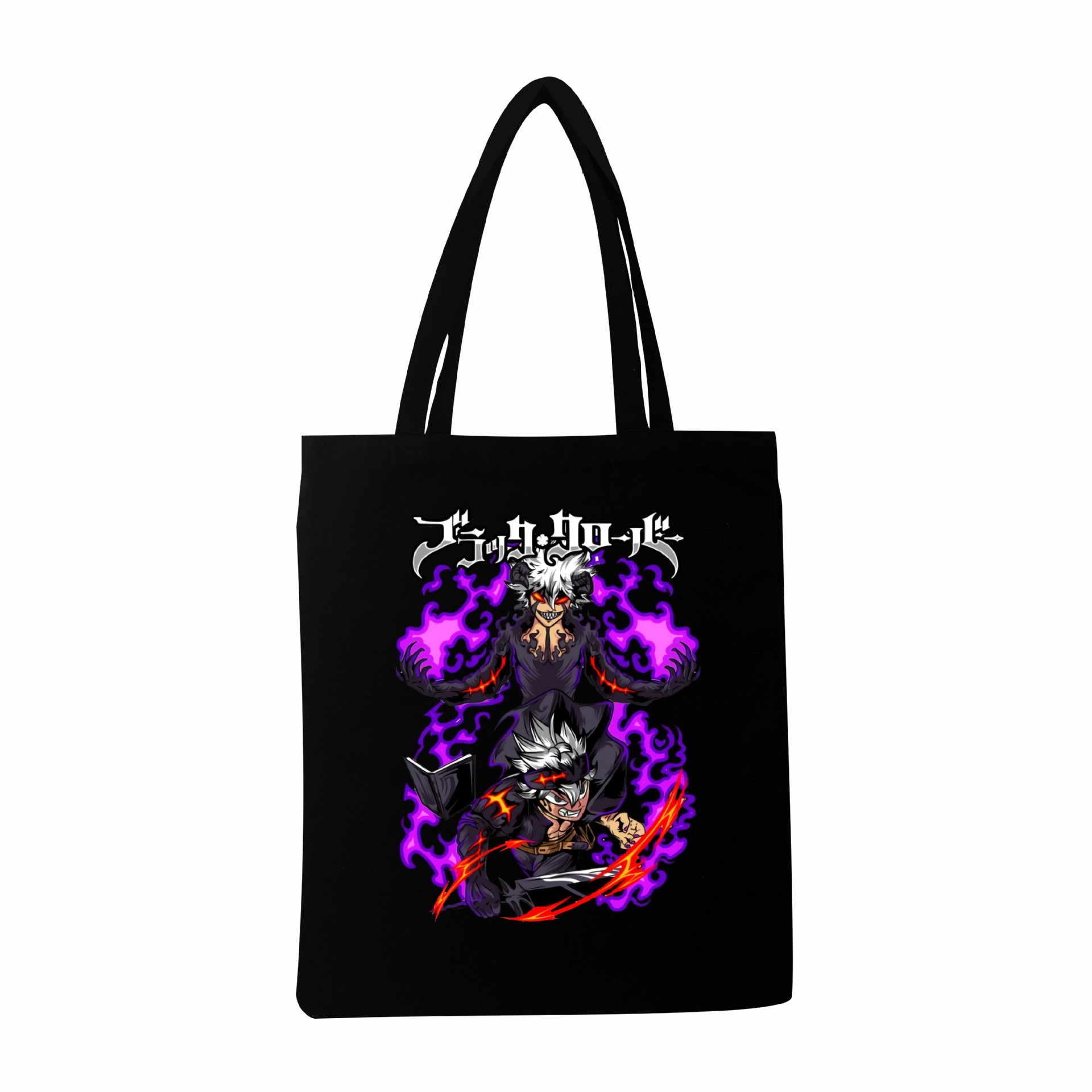 Transfronterizo AliExpress Black Clover Black Clover Bolso de mano para hombres y mujeres Bolso de lona casual Bolso ancho