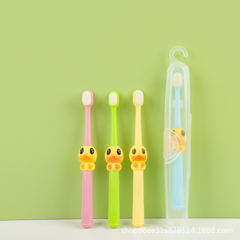 Children's toothbrush 3-12 years old cute yellow duck ten thousand soft hair mother baby shop baby toothbrush in stock foreign trade wholesale