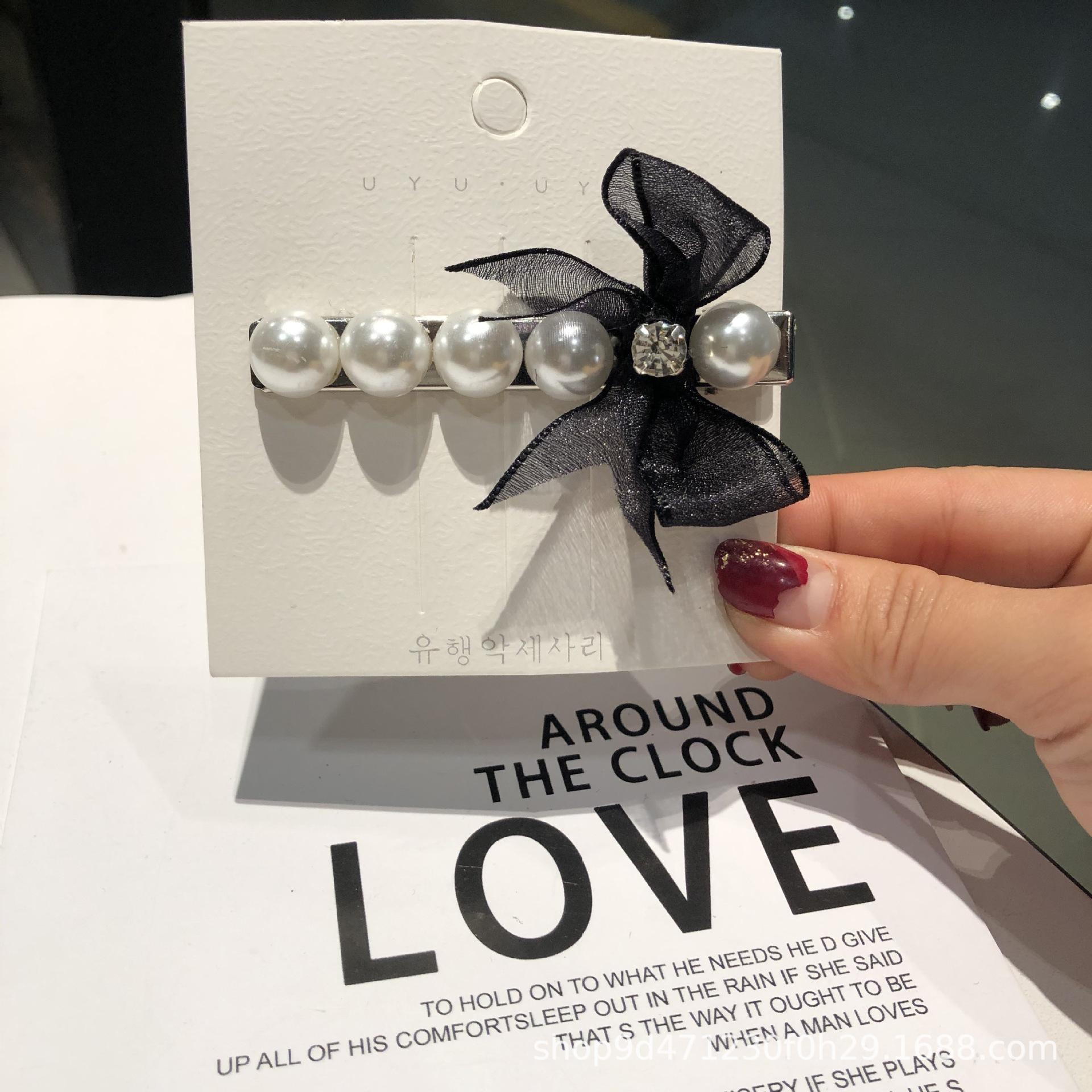 Japanese-style mesh pearl bow hair tie hair clips, sweet and versatile hair bands, soft girl hair accessories, headwear clips, duckbill clips pic 11