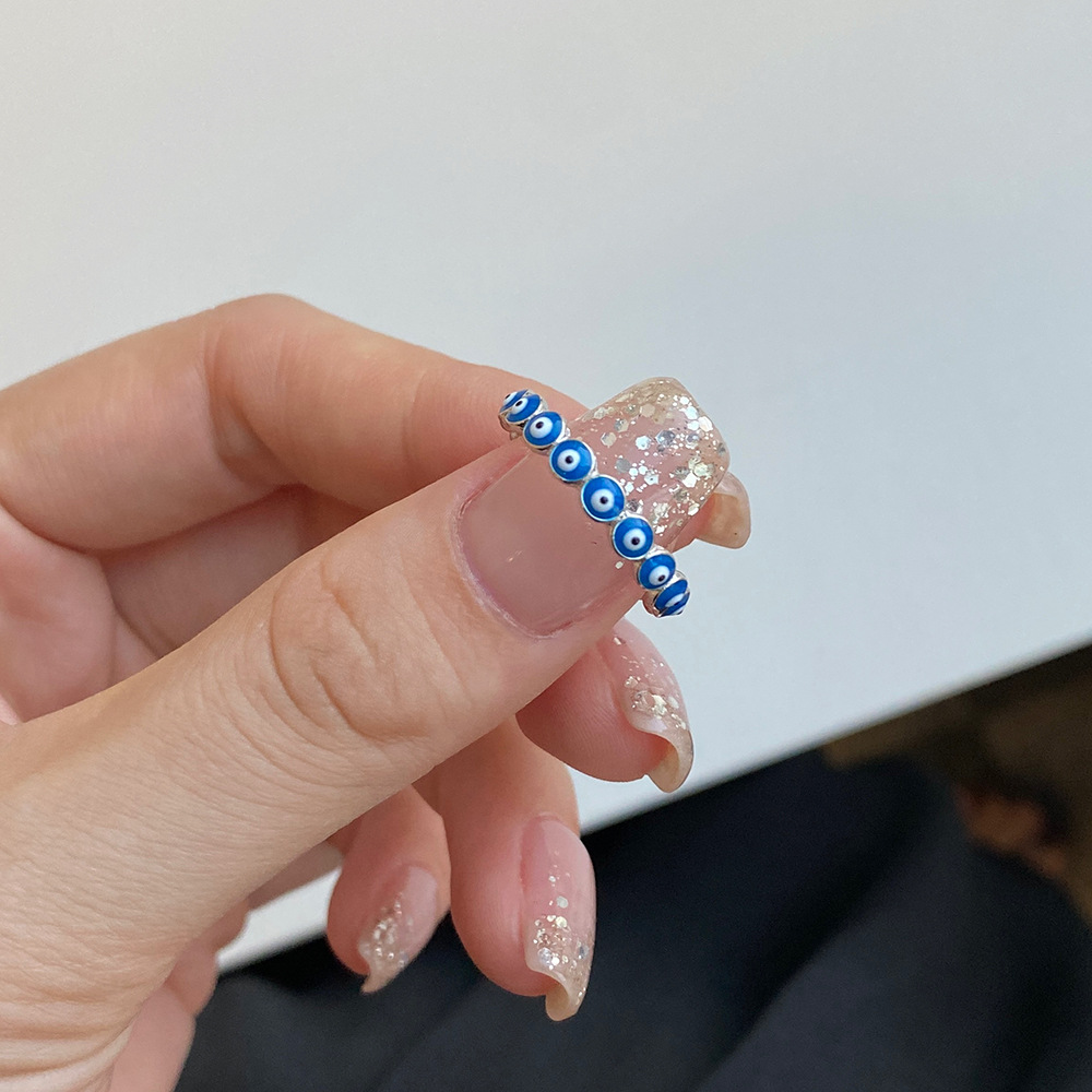 Fashion Devilu0027S Eye Sterling Silver Epoxy Rings