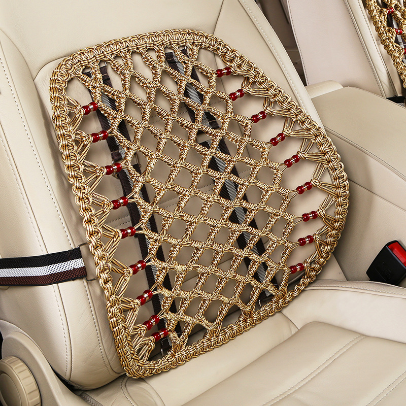 Car waist support summer hand-woven ice silk waist support car backrest waist pillow office chair waist protection sedentary waist cushion pillow