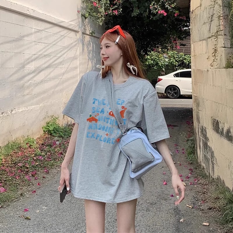 女性用 Tシャツトップス 2025 新作人気夏オフホワイト純綿ルーズ半袖今年人気の美しいシャツ|undefined