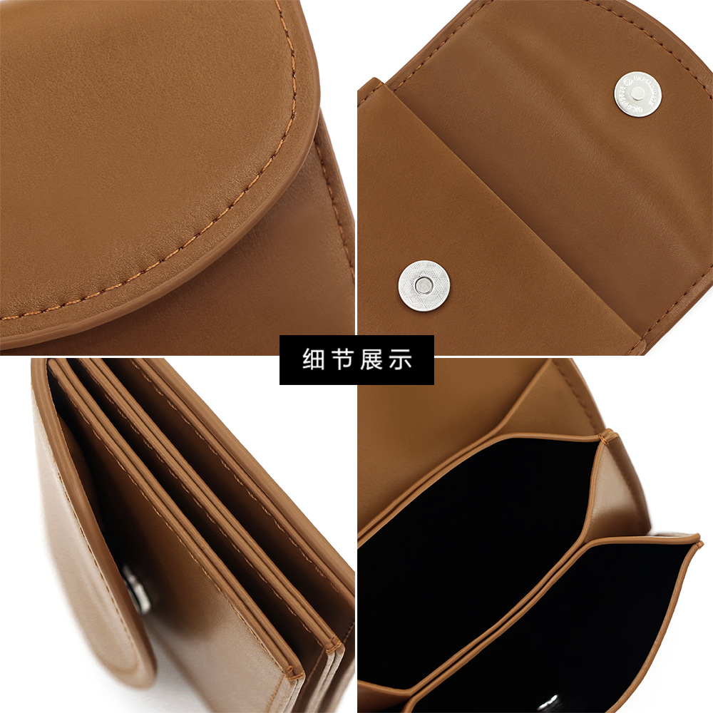 Nuevo bolso de tarjeta para mujer Versión coreana del bolso de tarjeta de color sólido simple para niñas Monedero transfronterizo pequeño y simple al por mayor