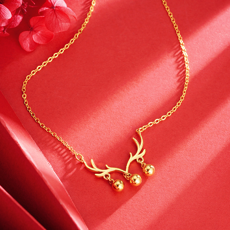 INS collar de asta Bell borla popular versátil simple chica en línea celebridad mismo estilo ligero lujo nicho diseño joyería