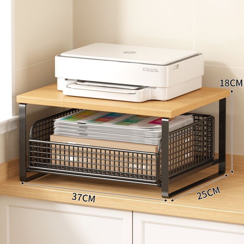 Cross-Border Popular Printer Storage Rack, Desktop Small File Organizer with Drawer, Coffee Machine Tea Bag Storage Rack