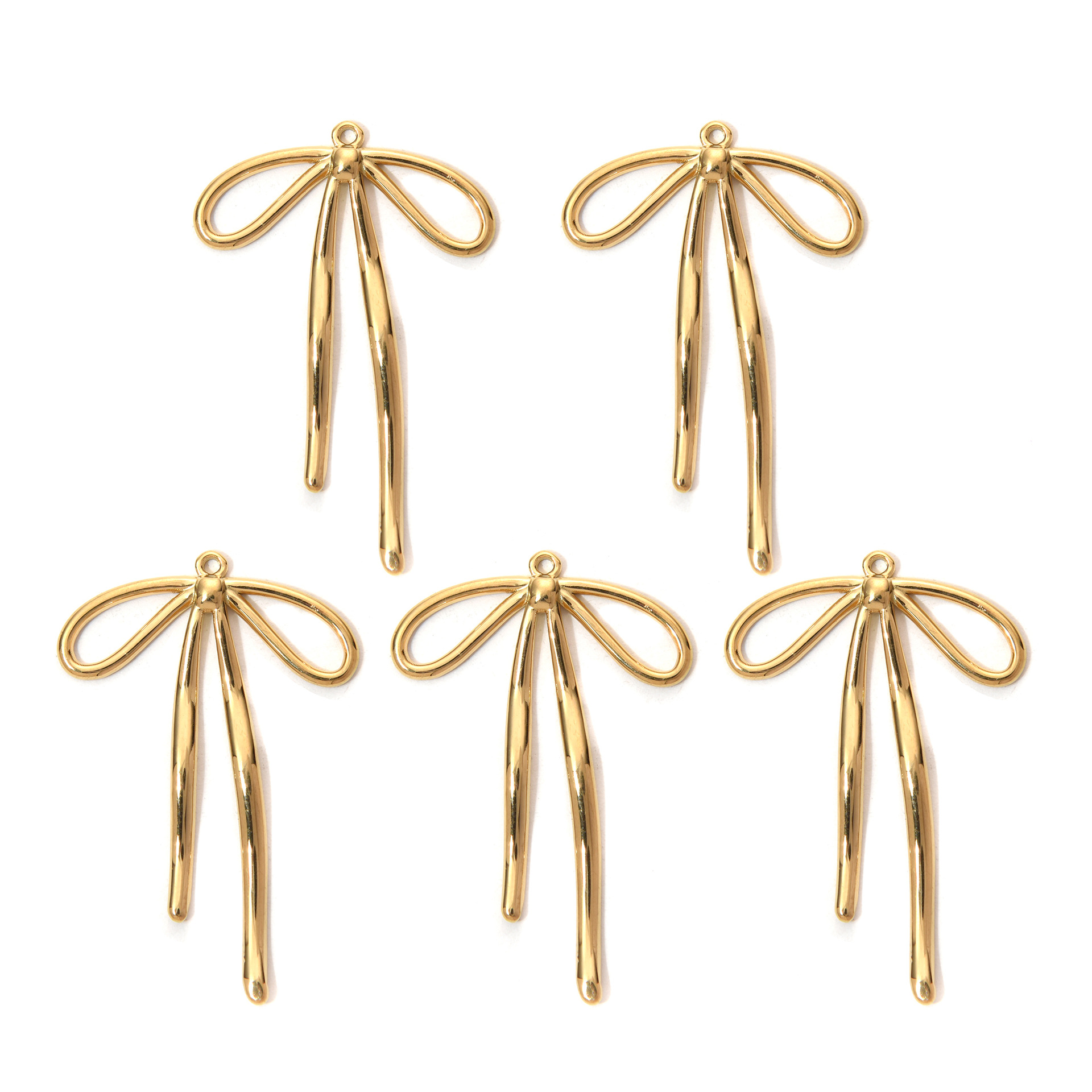 12g Weight Pendant Jewelry Making Type DIY Jewelry Accessories Classification 5 PCS/Package 304 Stainless Steel Bow Knot Pendant