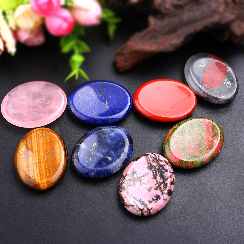 Cross-border new product natural crystal ornaments thumb-shaped massage scraping board decompression stone powder crystal amethyst jade thumb stone